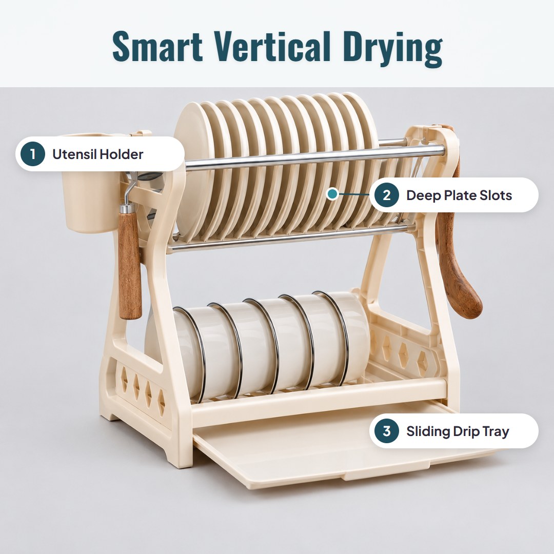 Driza™ Multi-Layer Steel Dish Drying Rack