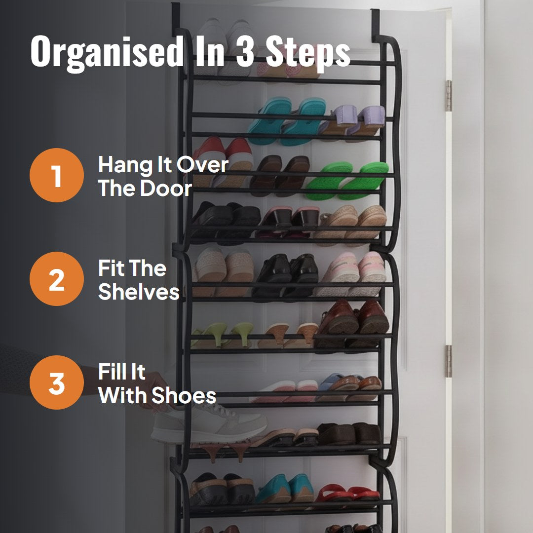 Stepvo™ Over-the-Door Shoe Rack (8 Tiers)