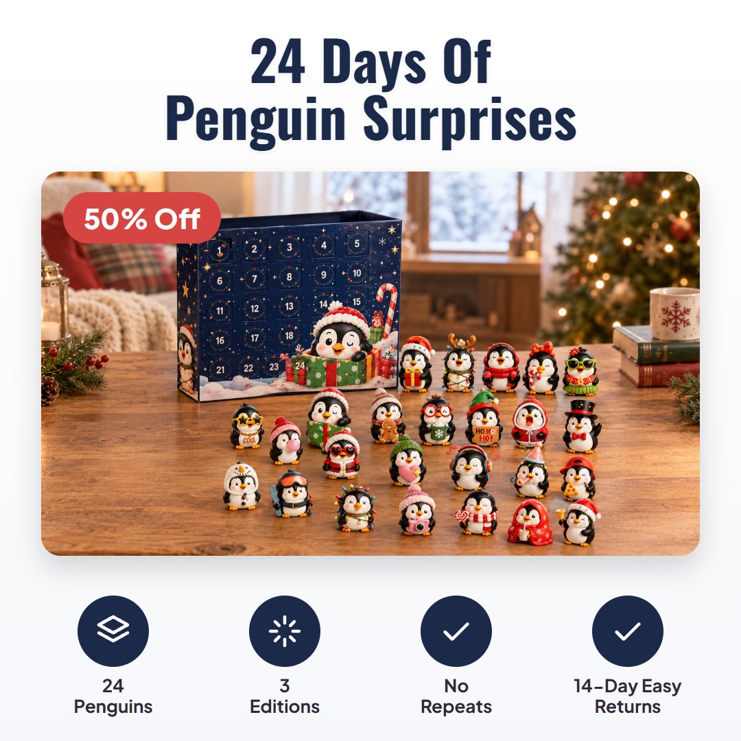 Penlo™ adventskalender med pingviner
