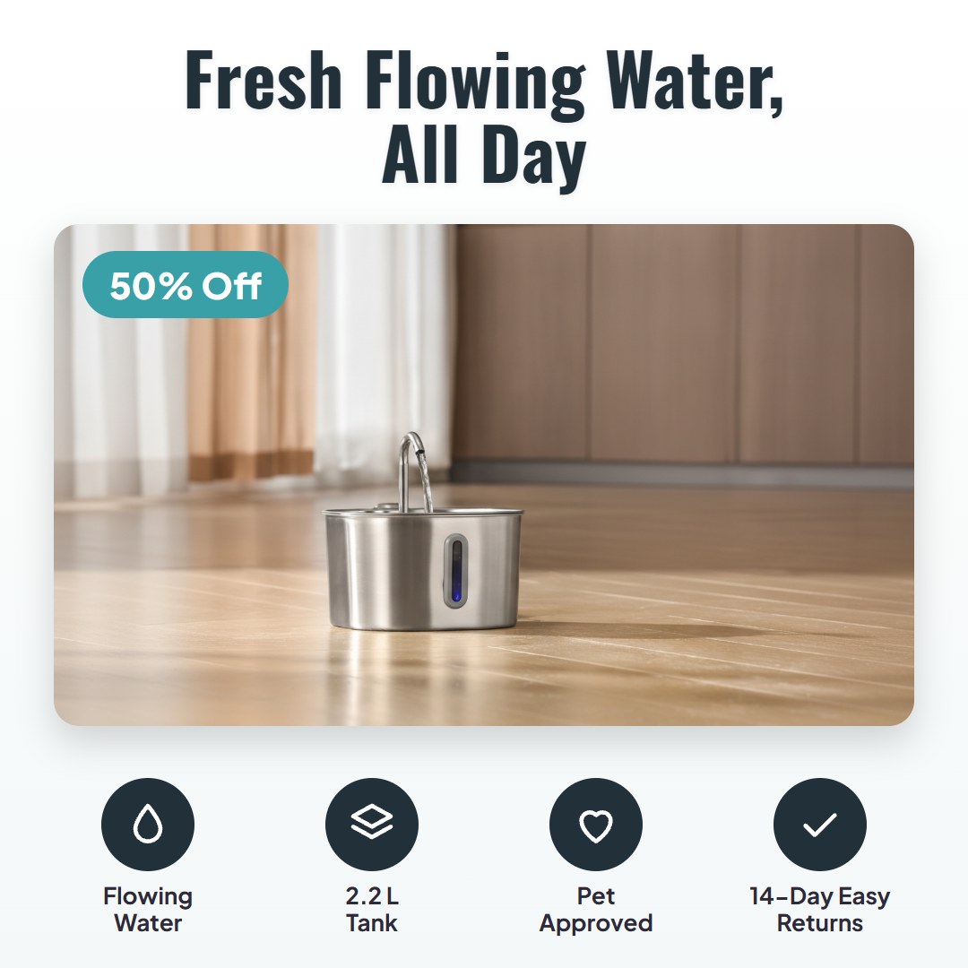 Fonte de água para pets de 2.2L Purrflow™