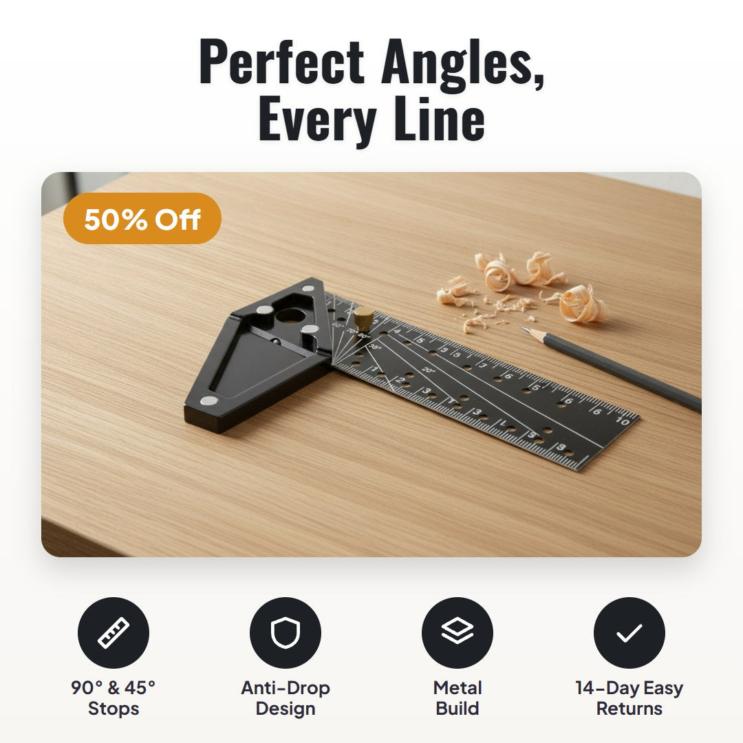 Squarix™ Precision Woodworking Square (30 cm)