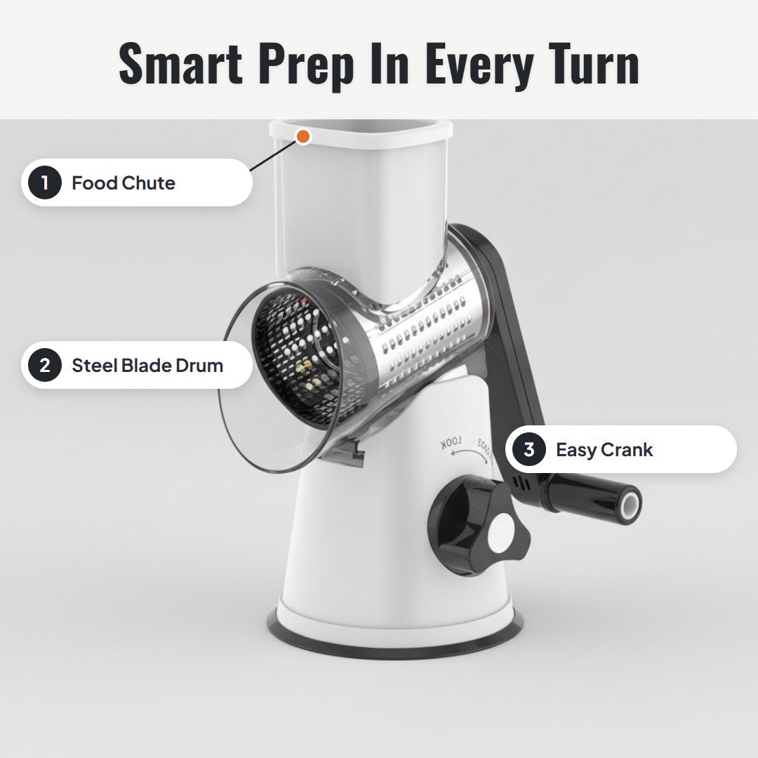 Rotara™ 3-in-1 Rotary Grater & Slicer