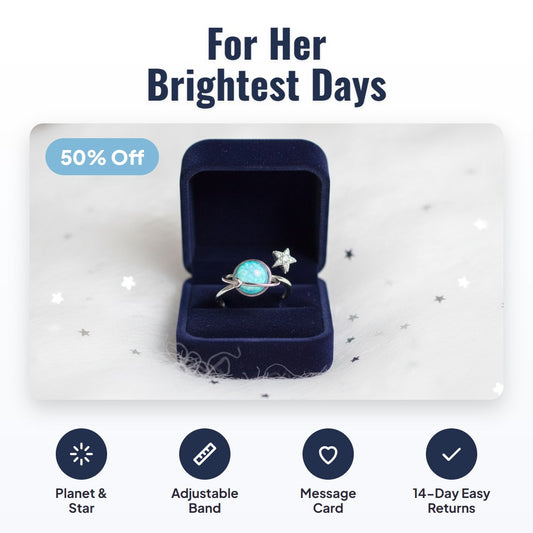 Lunaire™ Star & Moon Ring for Daughter