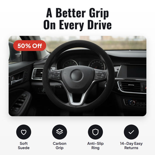 Gripza™ Carbon Suede Steering Wheel Cover