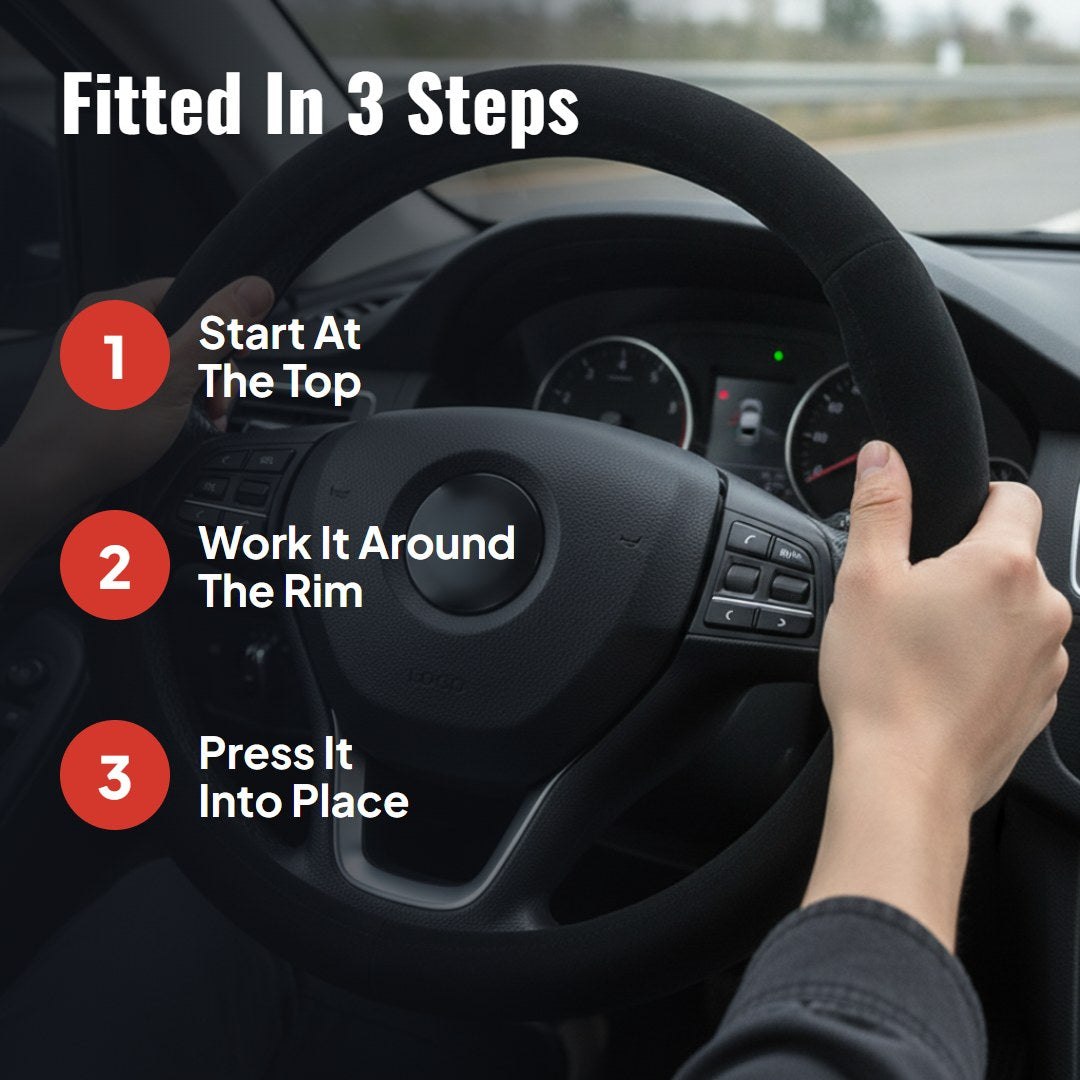 Gripza™ Carbon Suede Steering Wheel Cover