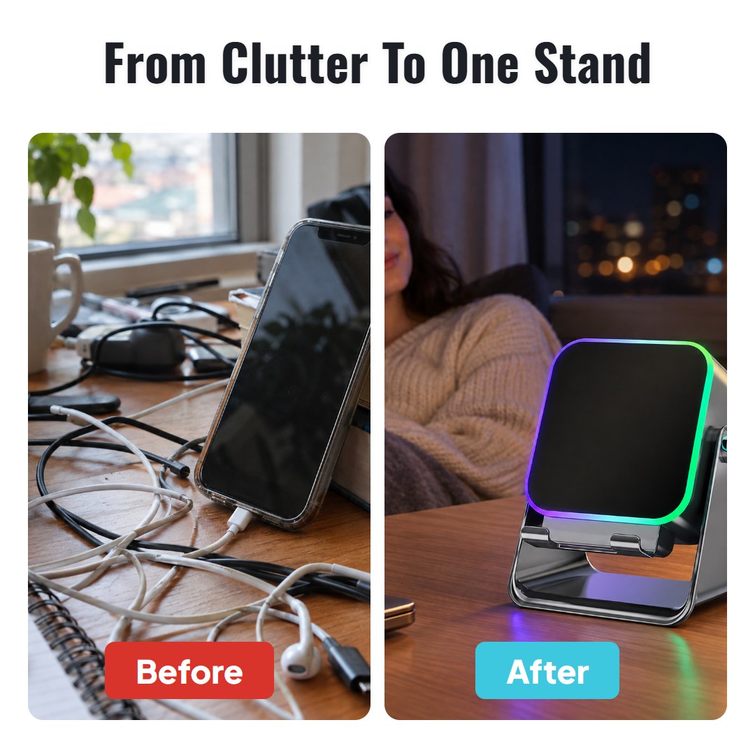 Sonaq™ 5-i-1 trådløs induktionshøjttaler med telefonholder