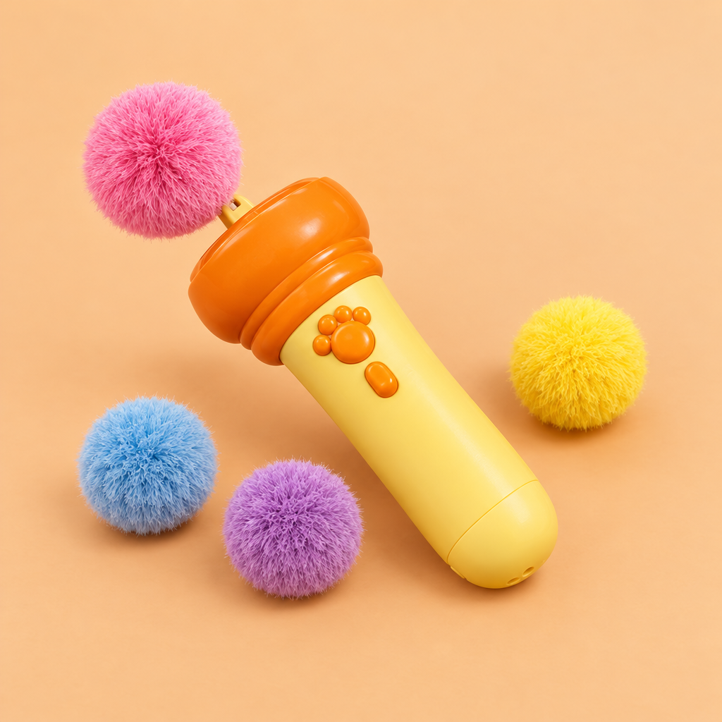 Lançador de Bolinhas de Pompons para Gatos Pouncy™