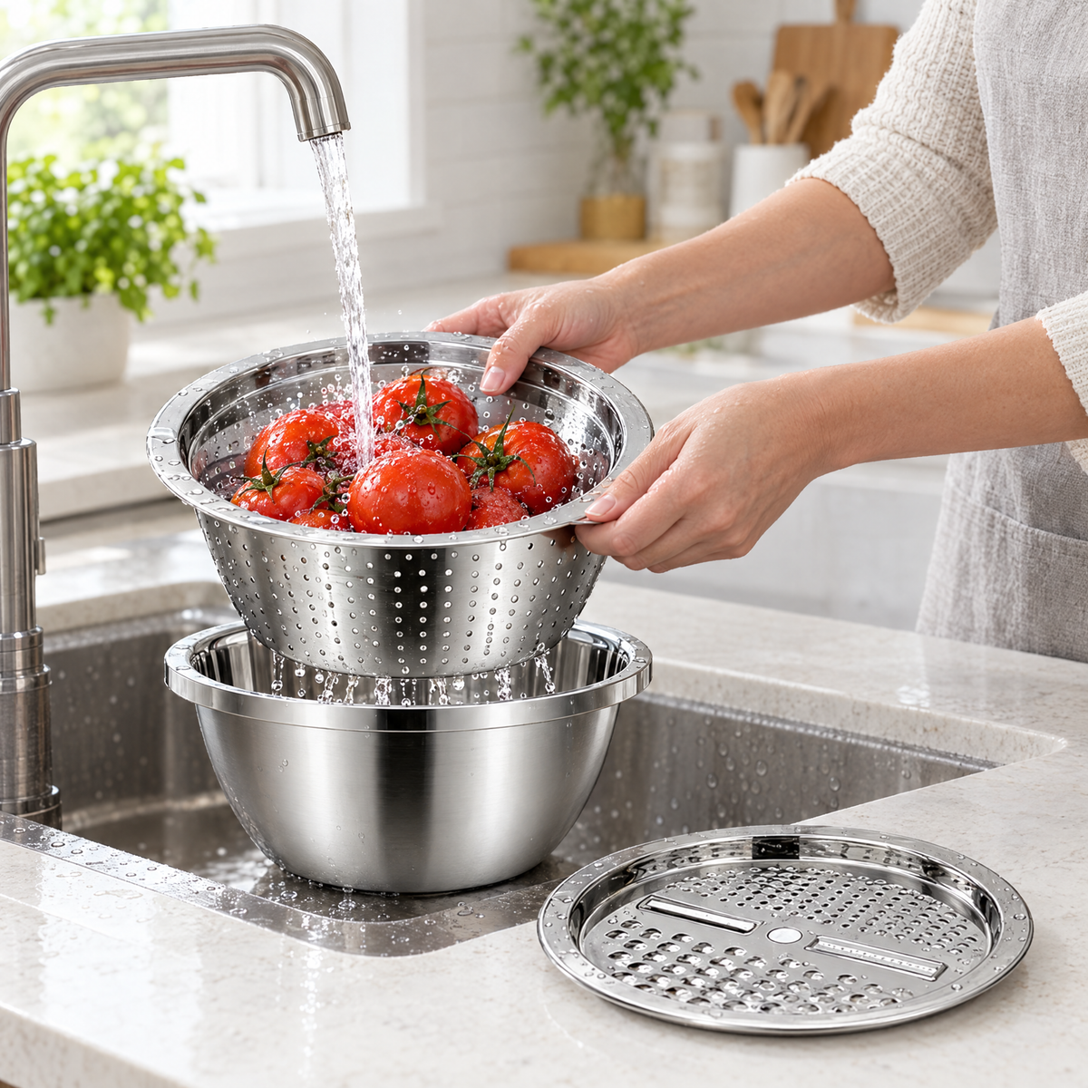 Gratio™ 3-in-1 Stainless Steel Grater Bowl