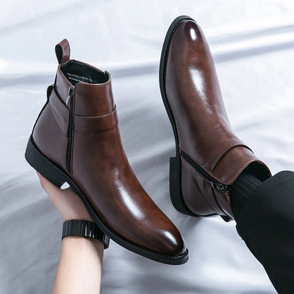 Deniro Genuine Leather Chelsea Boots