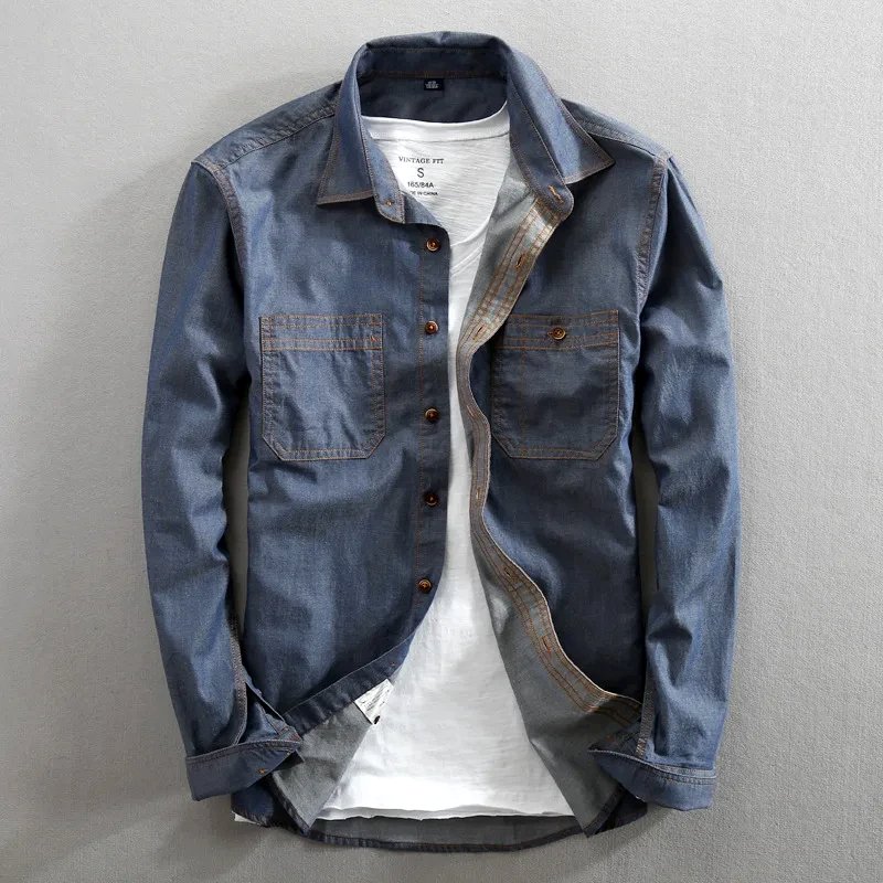 Herreskjorte i denim "San Francisco"
