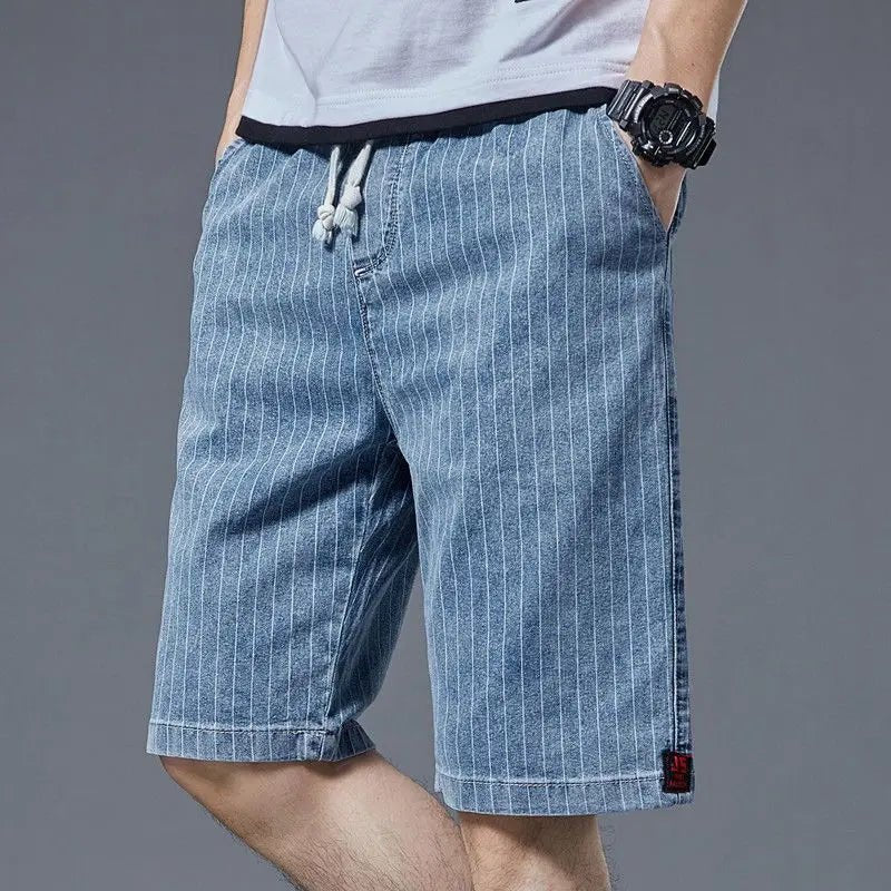 Monterey gestreepte denim shorts