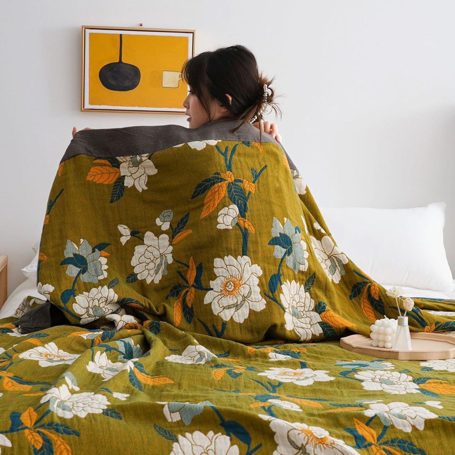 Moss Floral Cotton Quilt™ — Envolva-se em Conforto Leve e Fresco que Parece um Sonho