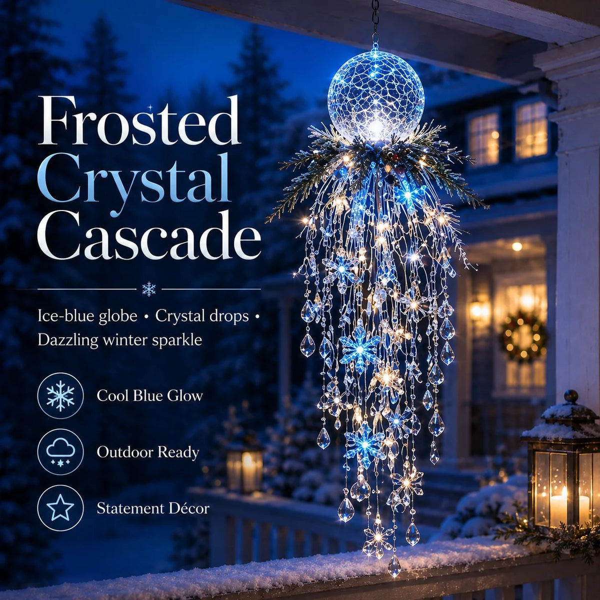 Luz de Natal Cristal em Cascata Glacia™