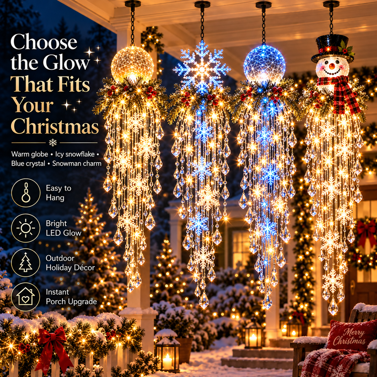 Luz de Natal Cristal em Cascata Glacia™