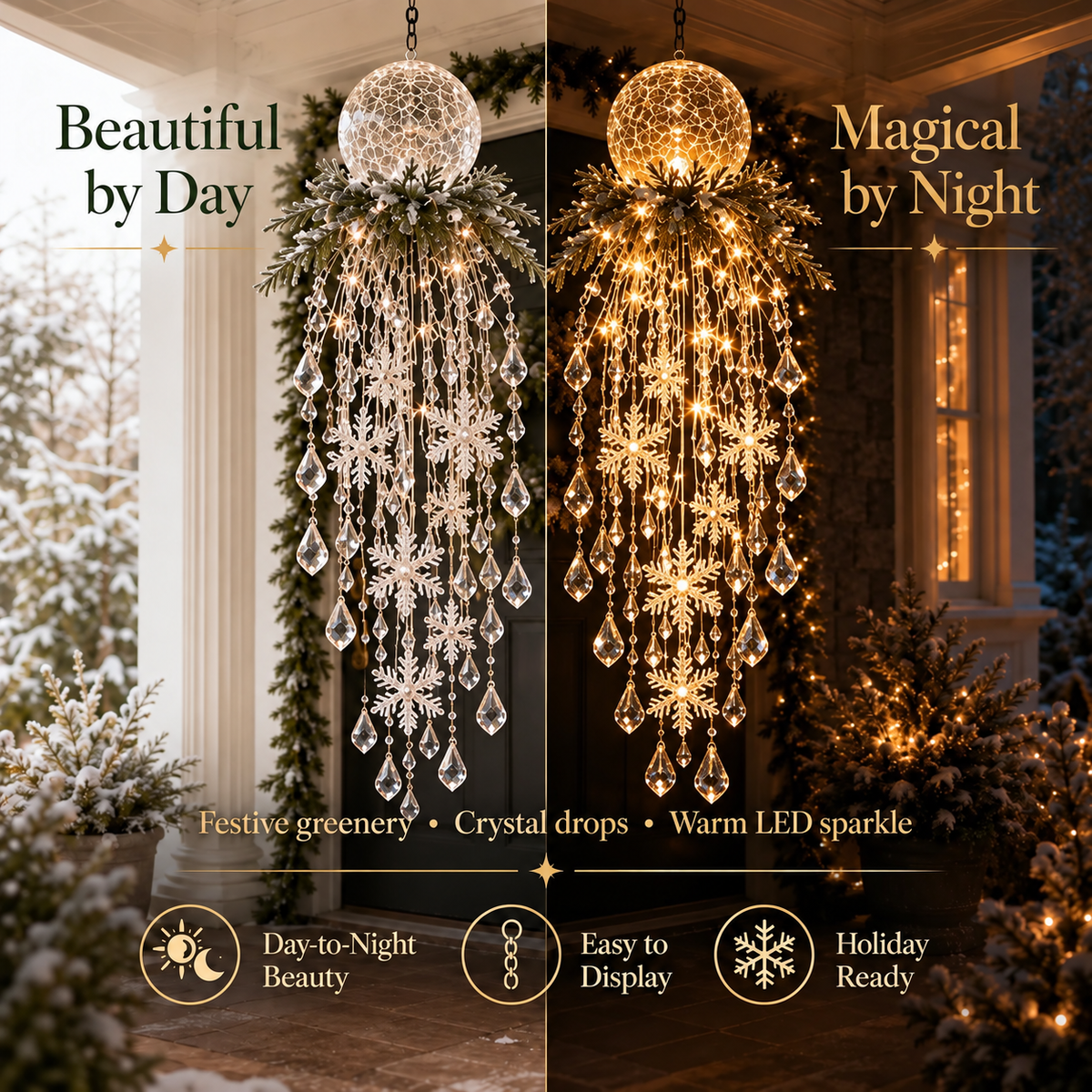 Luz de Natal Cristal em Cascata Glacia™