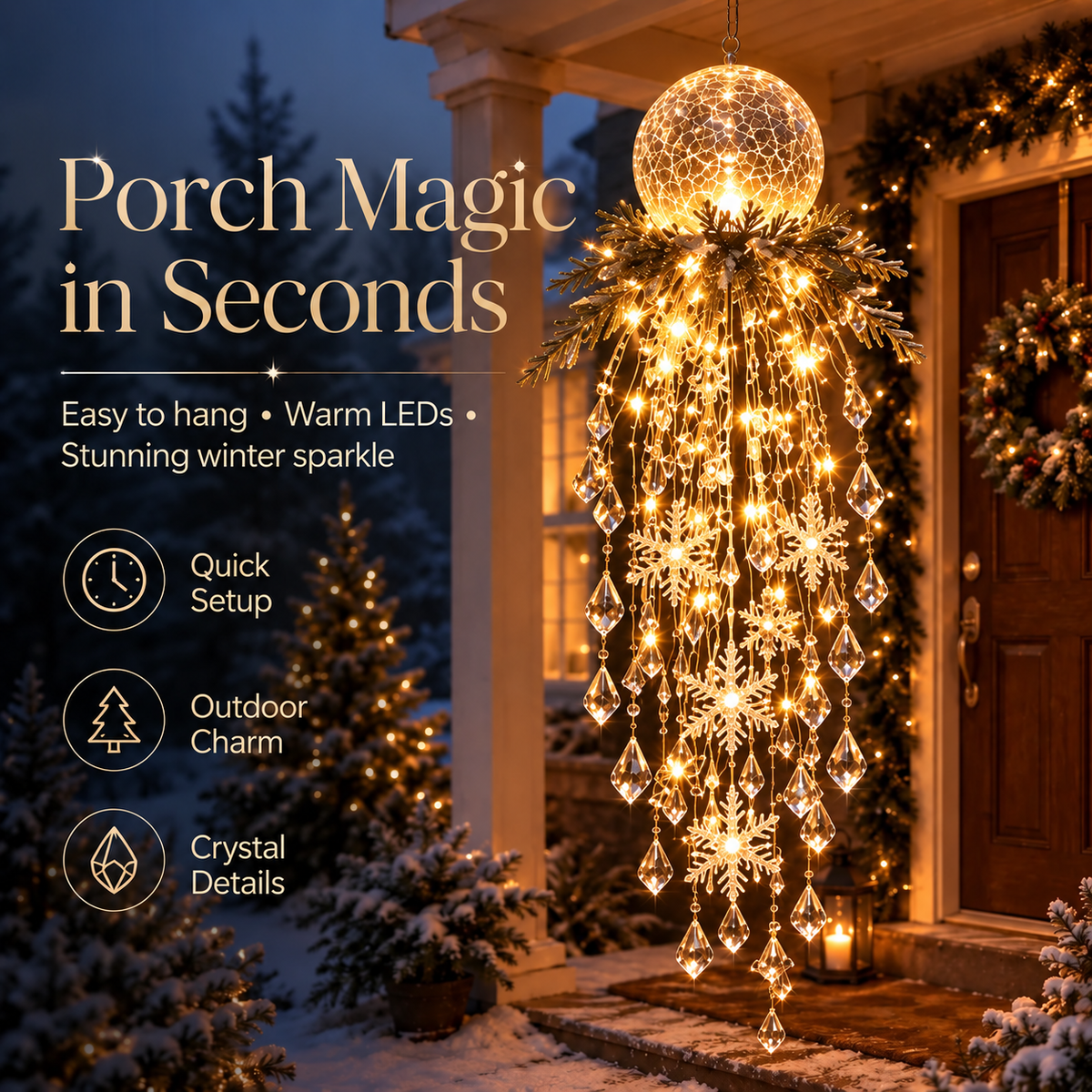 Luz de Natal Cristal em Cascata Glacia™