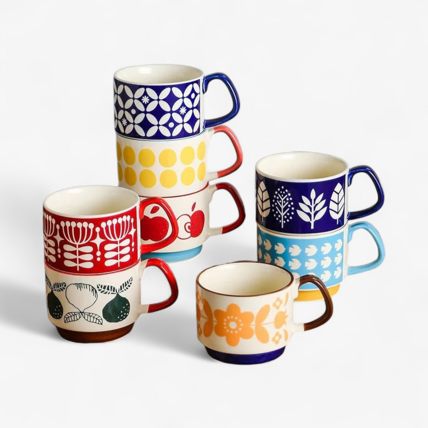 Ardena — Ceramic Stackable Coffee Mug with Vibrant Midcentury Design