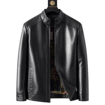 Varenzo — Men’s Genuine Leather Jacket with Warm Plush Lining