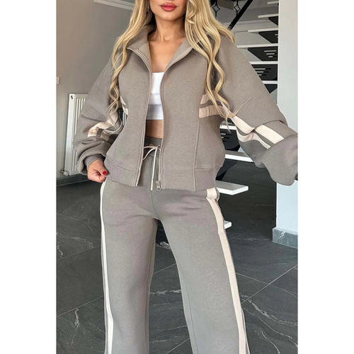 Zipper Jacket & Pants 2-Piece Set