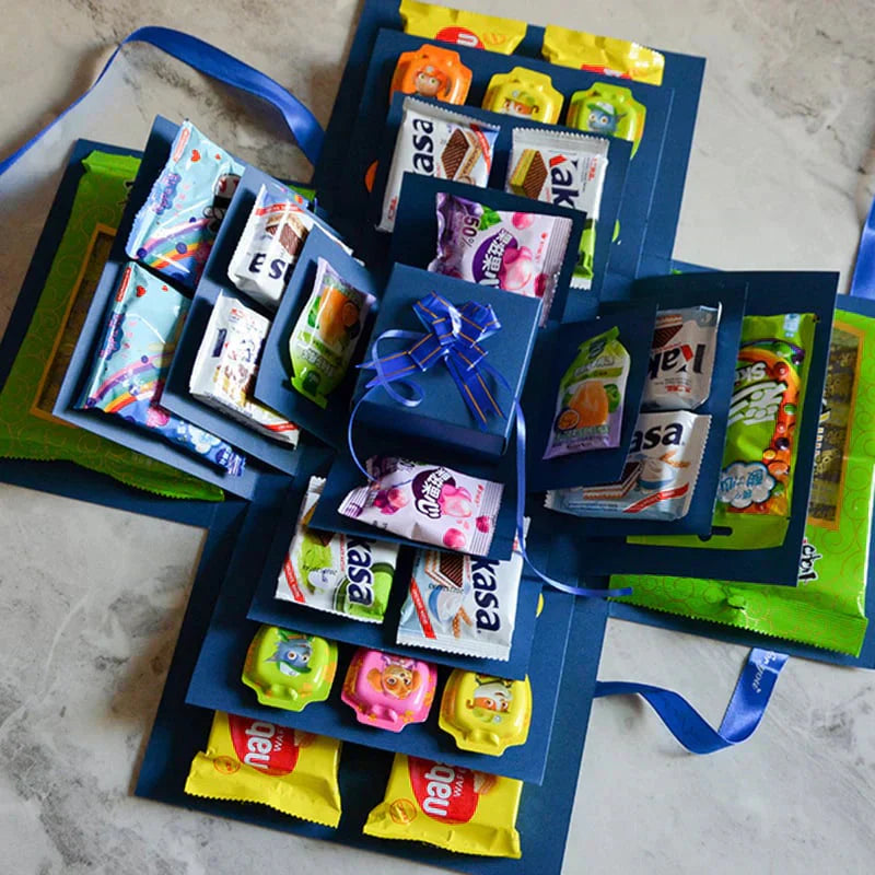 Liora — Personalisierte DIY-Explosions-Geschenkbox mit mehreren Taschen