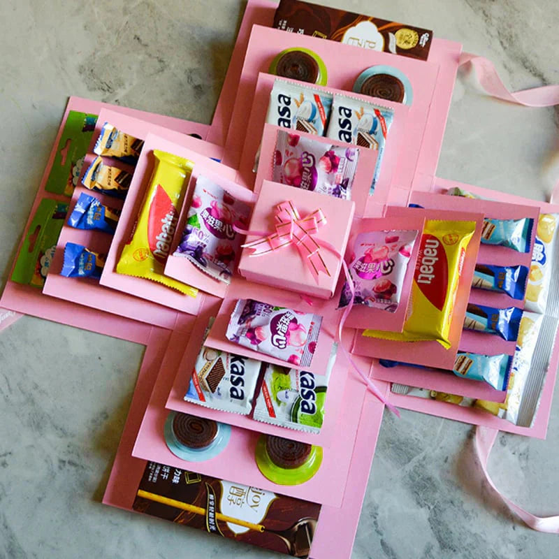 Liora — Personalisierte DIY-Explosions-Geschenkbox mit mehreren Taschen