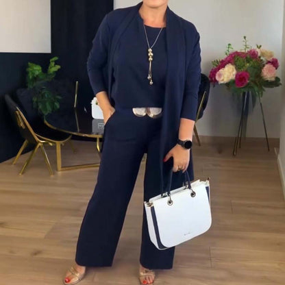 Trivanta Elegante Lange Cardigan & Top & Broek 3-Delige Set