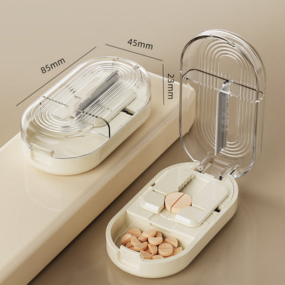 Virosa Pill Cutter — Compact Precise Tablet Splitter with Storage Compartment