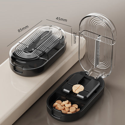 Virosa Pill Cutter — Compact Precise Tablet Splitter with Storage Compartment