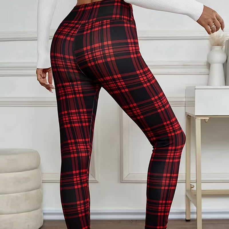Norla — Women’s Thermal Plaid Leggings with Slim High Waist