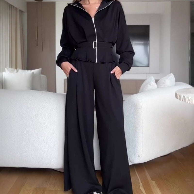🔥New Arrivals Special Offer-Elegant High-Waist Zip-Up Outfit