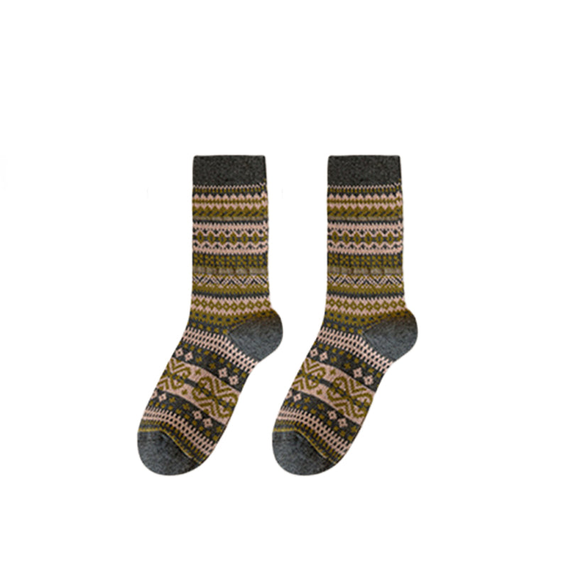 Zelenia Socks — Retro Ethnic Mid-Length Comfort Socks