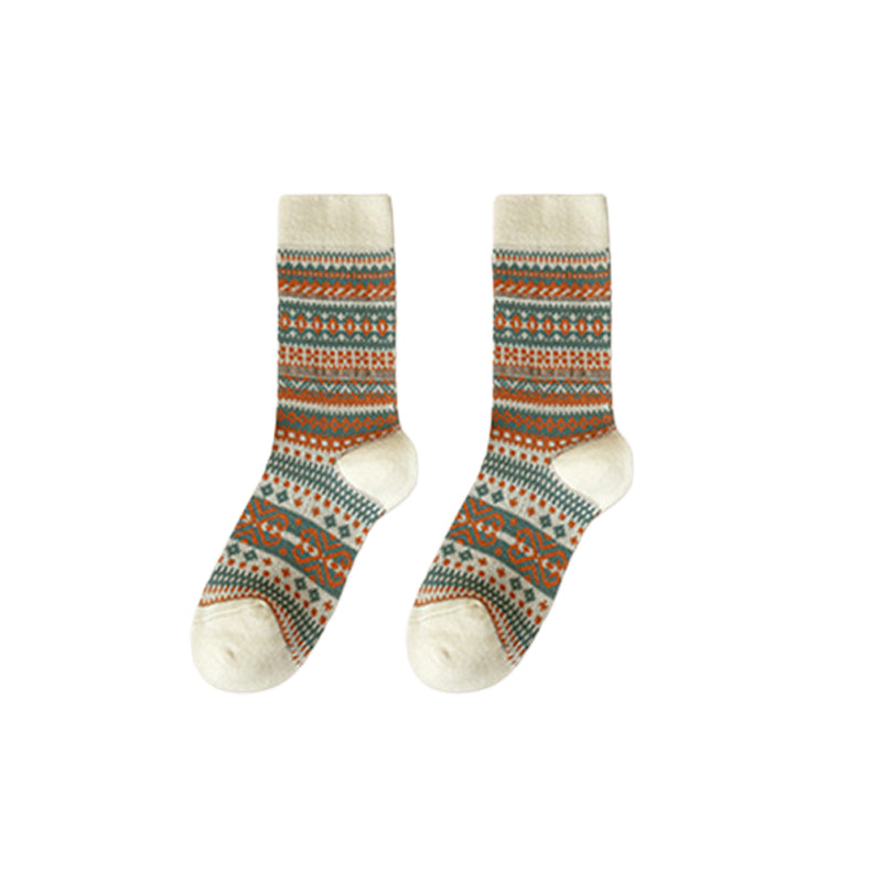 Zelenia Socks — Retro Ethnic Mid-Length Comfort Socks