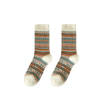 Zelenia Socks — Retro Ethnic Mid-Length Comfort Socks