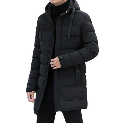 BlazeShield™ Mid-Length Hooded Puffer — Conquer Winter with Unstoppable Warmth and Bold Confidence