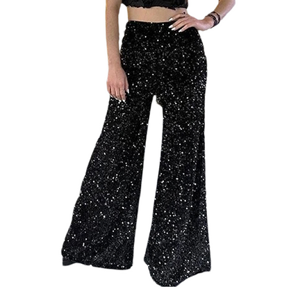Liora — Women's Sequin Wide-Leg Pants with High-Waist Fit