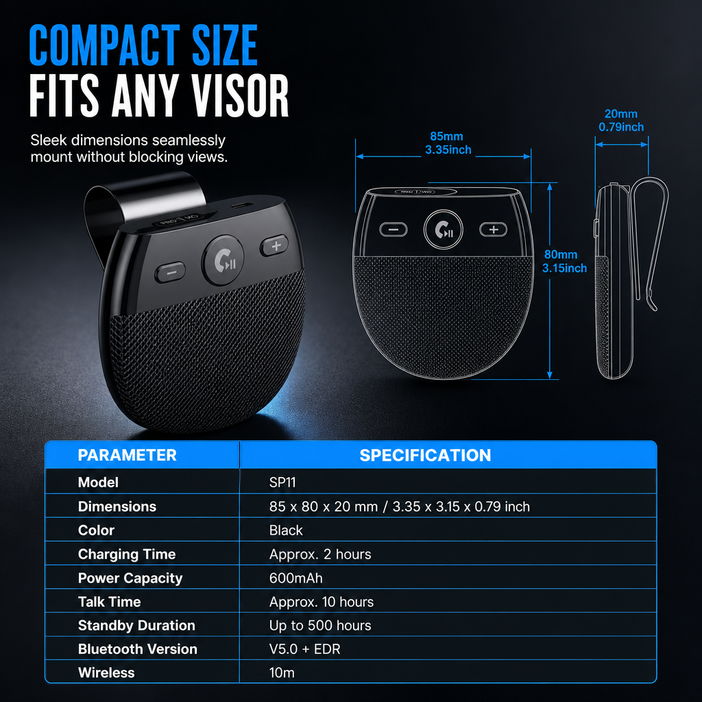 Viva-voz Bluetooth para para-sol Visora™