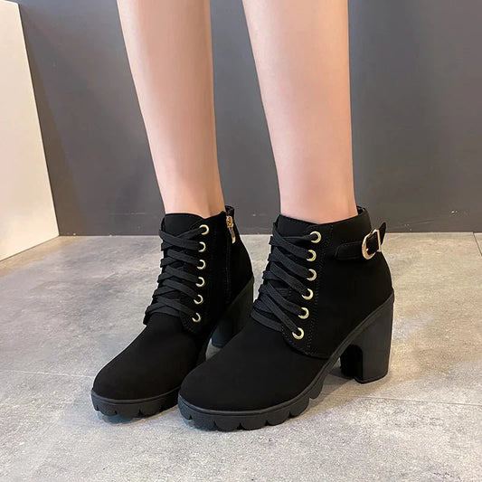 Women's Charlotte Lace-Up Heel Boots